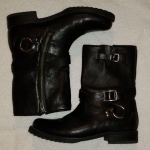 Frye black leather Harness Moto boot sz 8